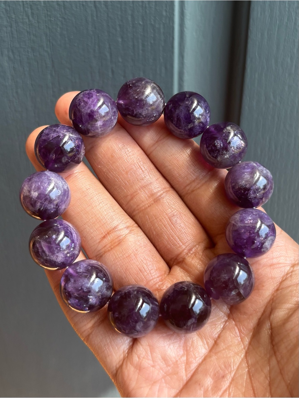 Chunky Amethyst Crystal Bracelet 17.5mm